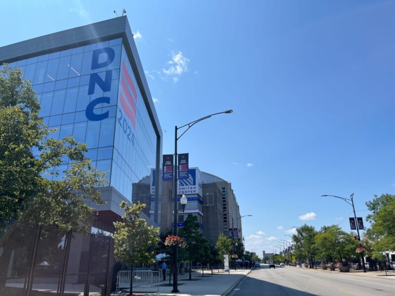 The United Center in Chicago, where the Democratic National Convention is being held. (Photo by Jacob Fischler/States Newsroom)