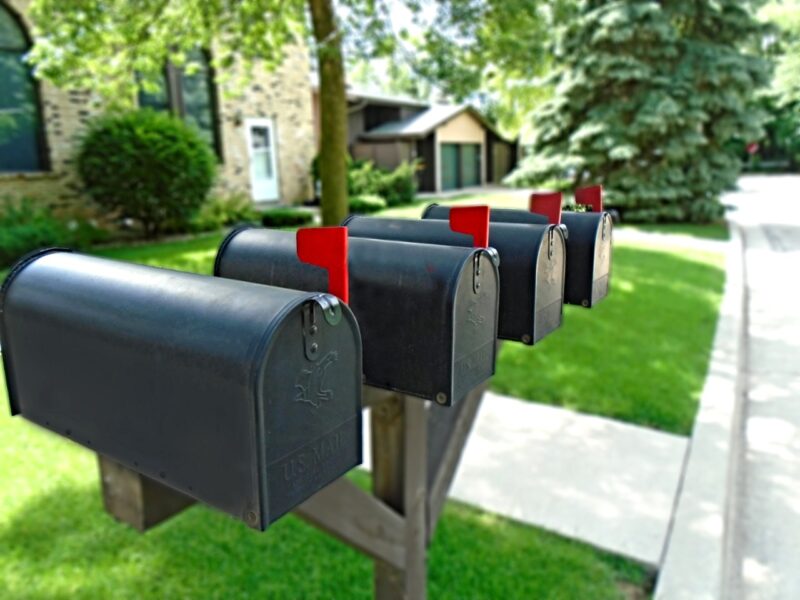 mailbox, letterbox, flag